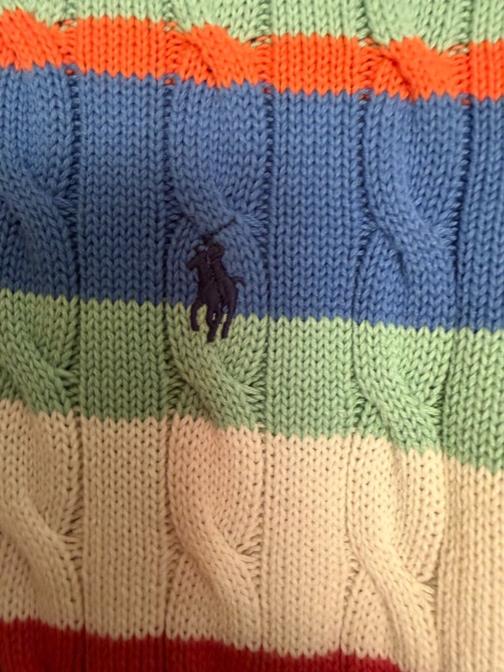 Ralph Lauren Women’s Stripe Cable Knitted Polo Shirt Size S - Picture 4 of 7